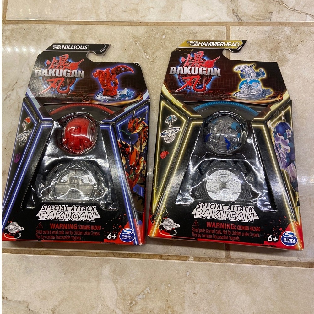 Bakugan Special Attack Nillious Hammerhead Spin Master Action Figure Lot 2 Pack